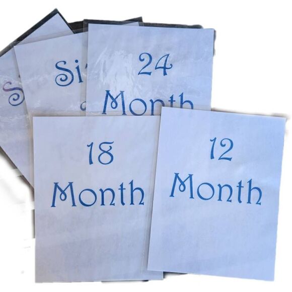 Laminated 7 signs baby clothing size yard sale store display accessories 11.5x9" - Picture 2 of 4